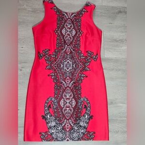 Sandra Darren Paisley Print Sleeveless Sheath Dress 12